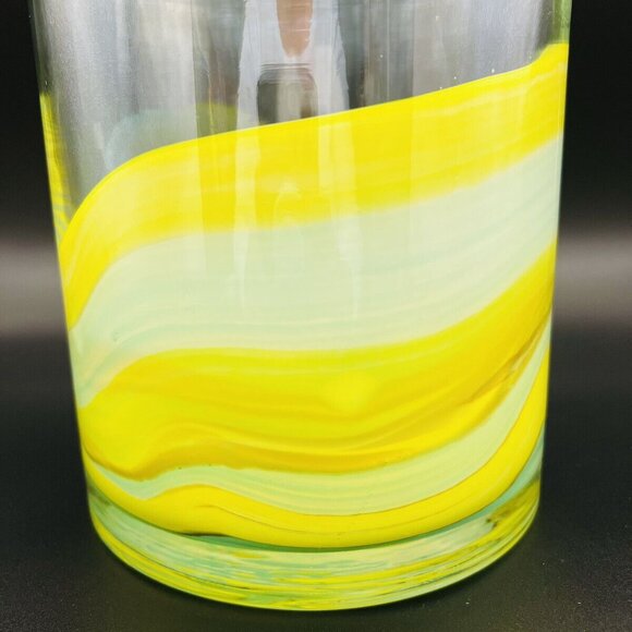 Pier One Vase Amber Swirl Art Glass Collection Italy Hand Blown Cut Bottom - Picture 6 of 10